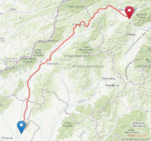 Autocamping Trenčín na Ostrove Vážska cyklomagistrála u kempu